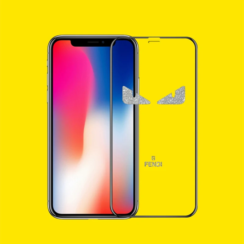 Закаленное стекло пленка для Iphone 11 pro Max X XS XR милый экран протектор шаблон дисплей защита для Iphone Xs max защитный - Цвет: as the picture show