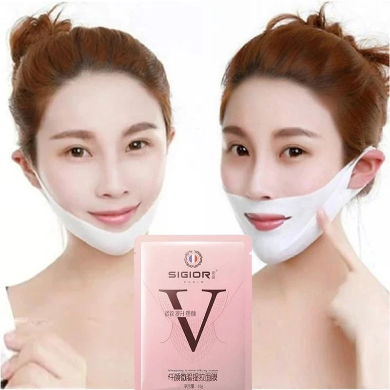 

5Pcs Lifting Face Masks V Shape Face Slim Chin Check Neck Lift Peel-off Mask V Shaper Face Slimming Bandage Skin Care Face Lift