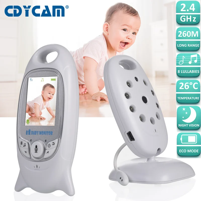 

New VB601 Video Baby Monitor 2 Way Talk 2 inch LCD Wireless Security Nanny Camera Night Vision Temperature Monitoring 8 Lullabys