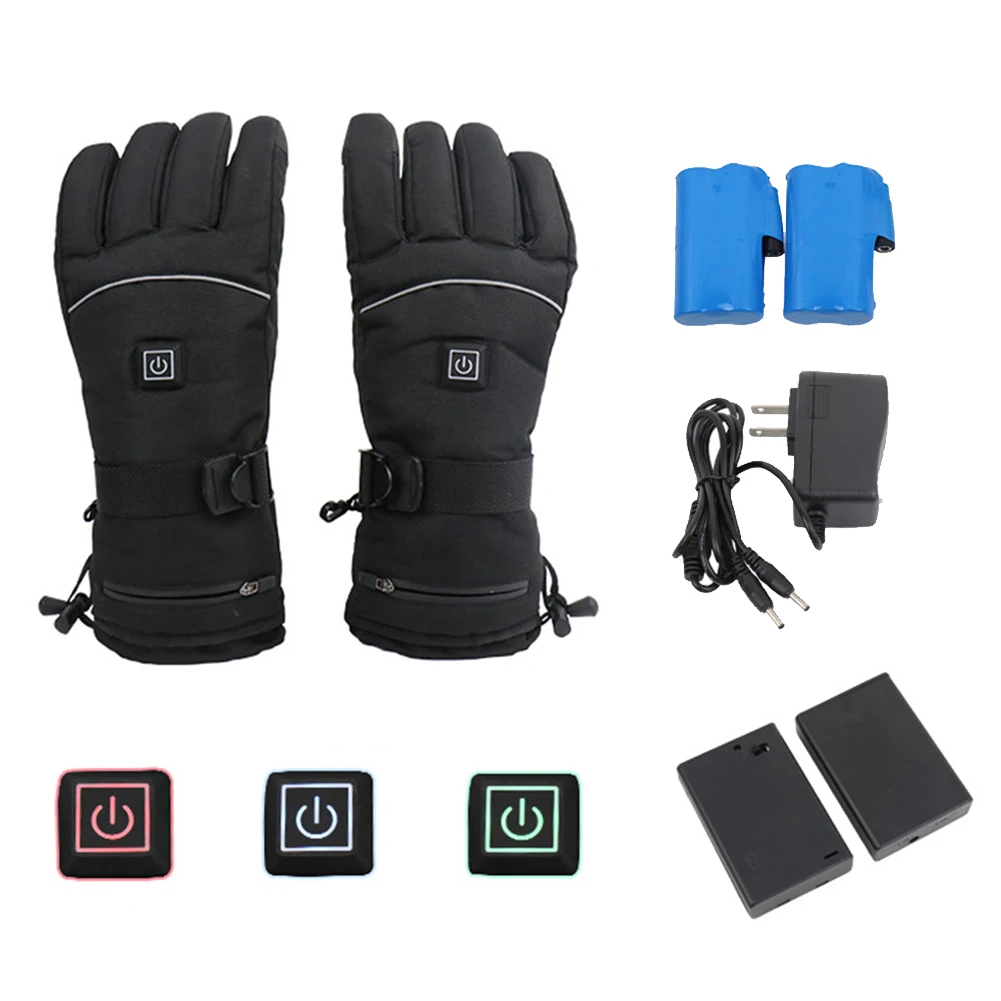 

2pcs Winter Skiing Waterproof Electric Heated Gloves Anti-Cold Touch Screen heated gloves snow gloves motorcycle gloves