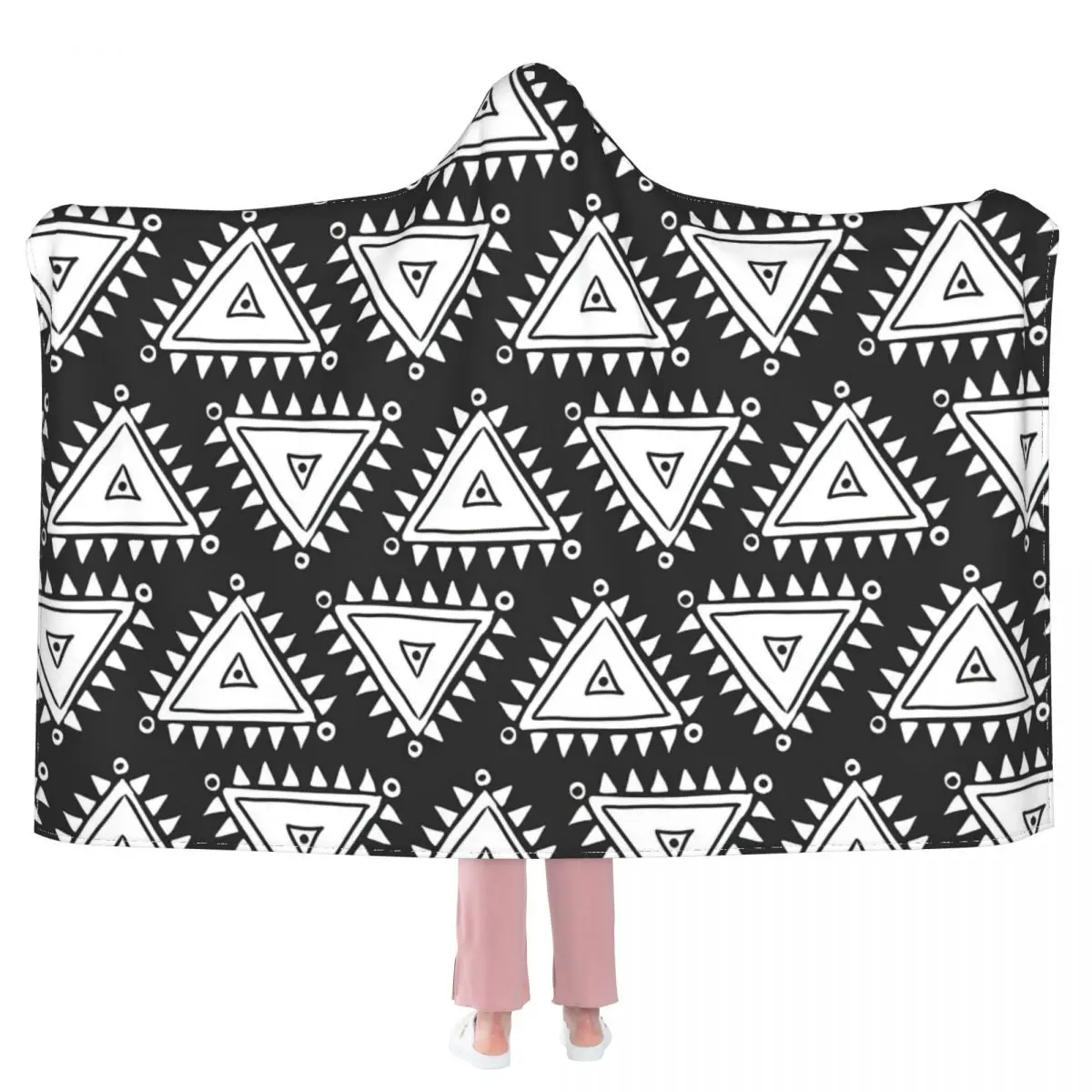 

Винтажное племенное бесшовное одеяло с треугольником и капюшоном, 3D Полноразмерное носимые одеяло с принтом, для взрослых и детей, стиль