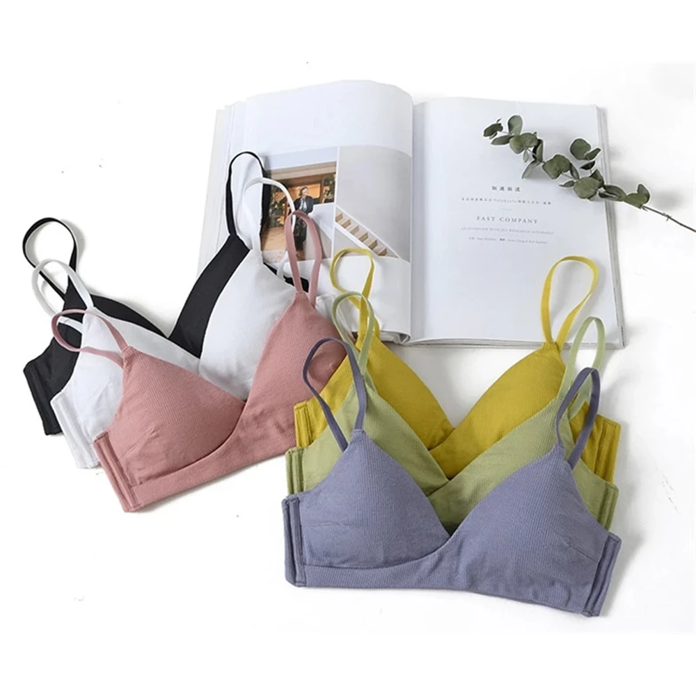 Бюстгальтер пуш-ап эластичный в Корейском стиле Бралетт с чашками треугольника и