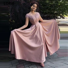 Lorie a linha colher cetim vestido de noite 2021 apliques encantadores frisado robe de soirée femme dividir formal vestidos de festa de formatura zíper (3)