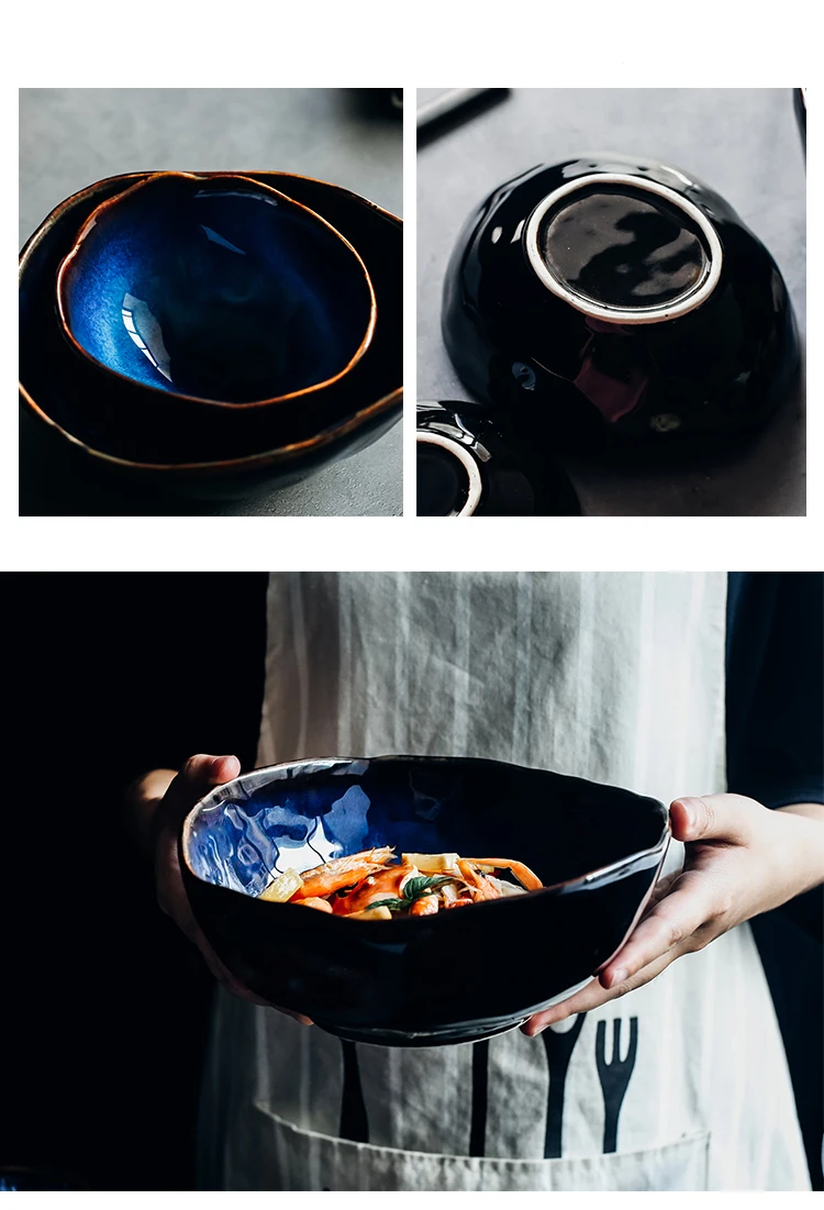 1 шт., KINGLANG миска, Европейский фарфор, глубокая миска, необычная миска, креативная посуда, необычная миска, набор посуды, миска для лапши