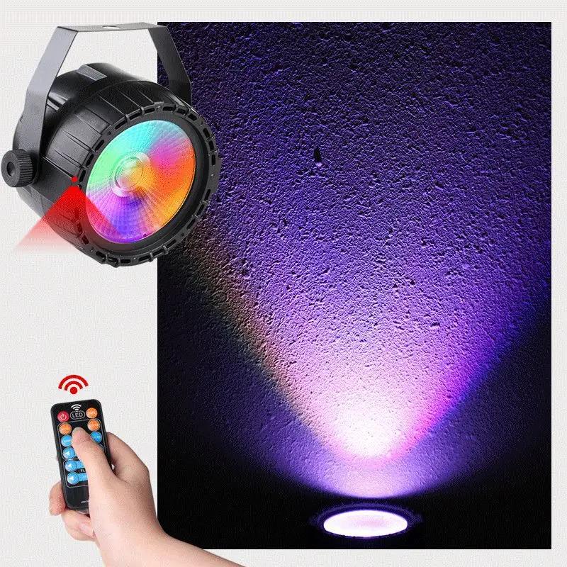 New RGB LED Stage Light For Lighting Multi-Effects RGB+UV Strobe Lights Par By Remote DMX Control Wedding Party | Освещение