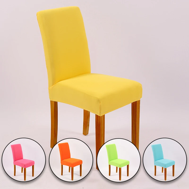 Однотонные эластичные чехлы из спандекса для кухни столовой свадьбы банкета