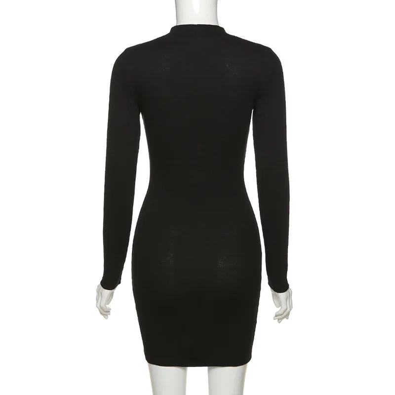 

knitted dress for women party bodycon dress club outfits for women fashion sexy lace up long sleeve mini dress
