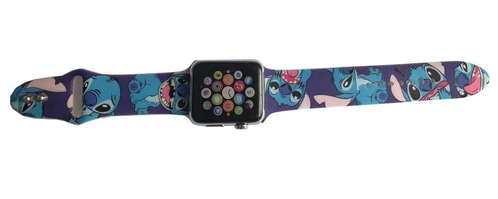 YUKIRIN Cartoon Stitch Lion King Little Mermaid Silicone Sport Band For Apple Watch Series 5 4 3 2 1 Wrist Strap Case for iWatch