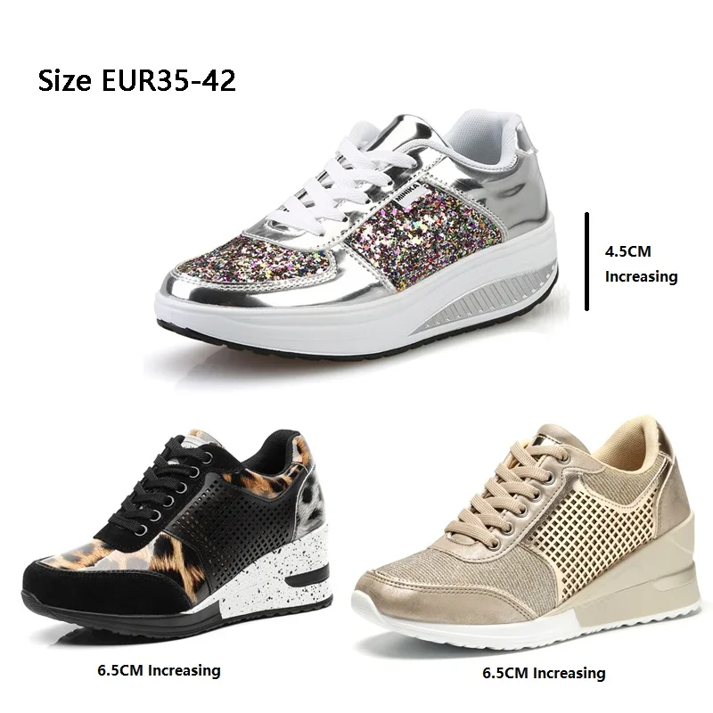 Кроссовки женские с леопардовым принтом 5 см Размеры 35-42 | Спорт и развлечения