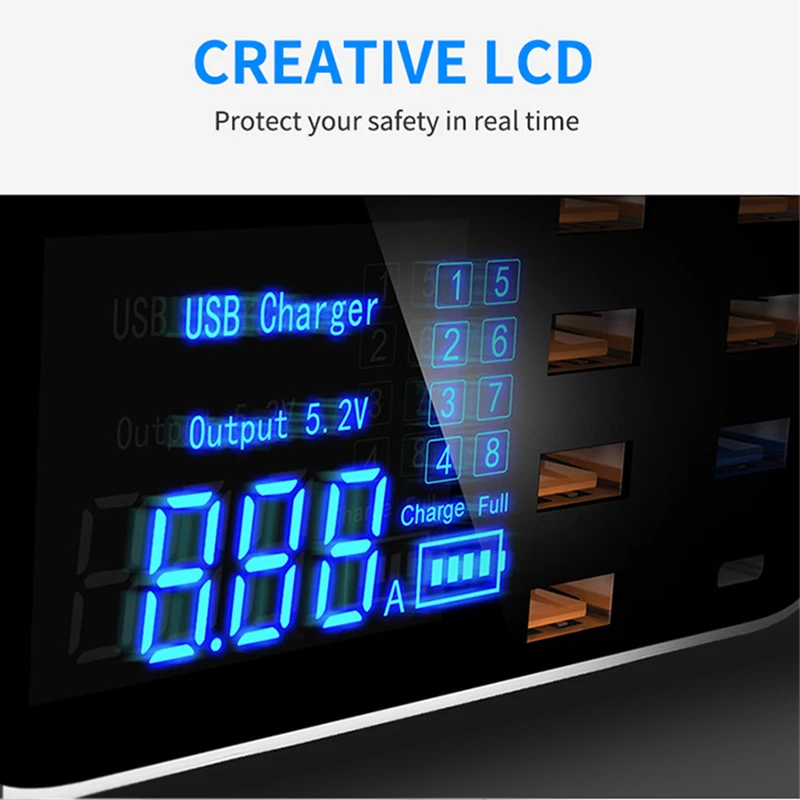 GOOJODOQ PD зарядное устройство 40 Вт 8 портов USB зарядное устройство умный светодиодный дисплей USB быстрая зарядка для Apple адаптер для IPhone IPad Xiaomi samsung