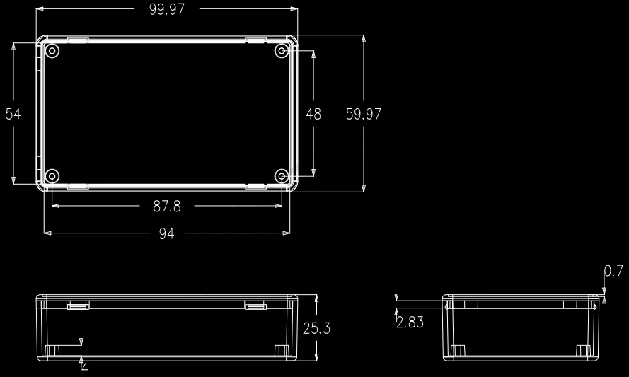 100x60x25 мм водонепроницаемый черный DIY корпус прибора пластиковый ящик для электронного проекта электрические принадлежности