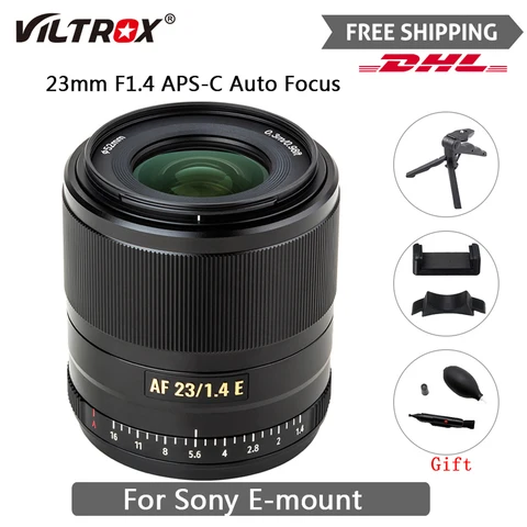 Объектив камеры Viltrox 23 мм F1.4 с автофокусом, фотопортретный объектив с большой апертурой для Sony E Mount Lens A9 A7RIV A7II A7S A6600 A7