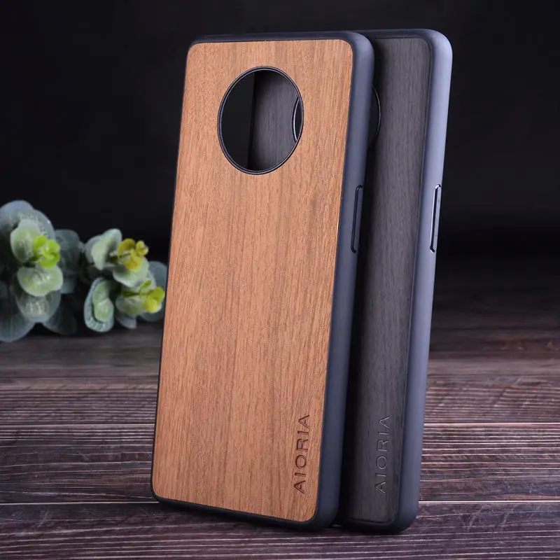 Чехол с деревянным узором для Oneplus 7 Мягкий ТПУ силиконовый материал и дерево