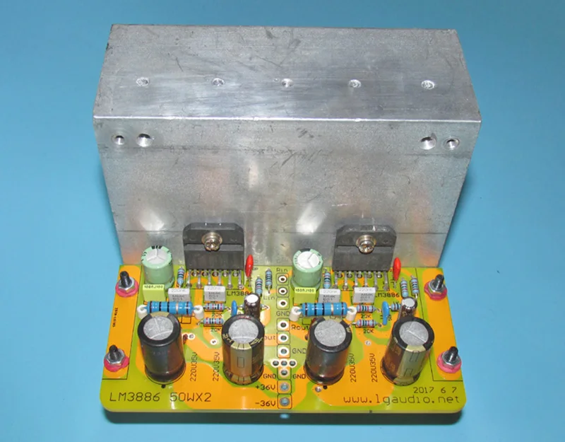 LM3886 усилитель мощности двухканальный 65 Вт* 2 усилитель мощности - Цвет: board  with Radiator
