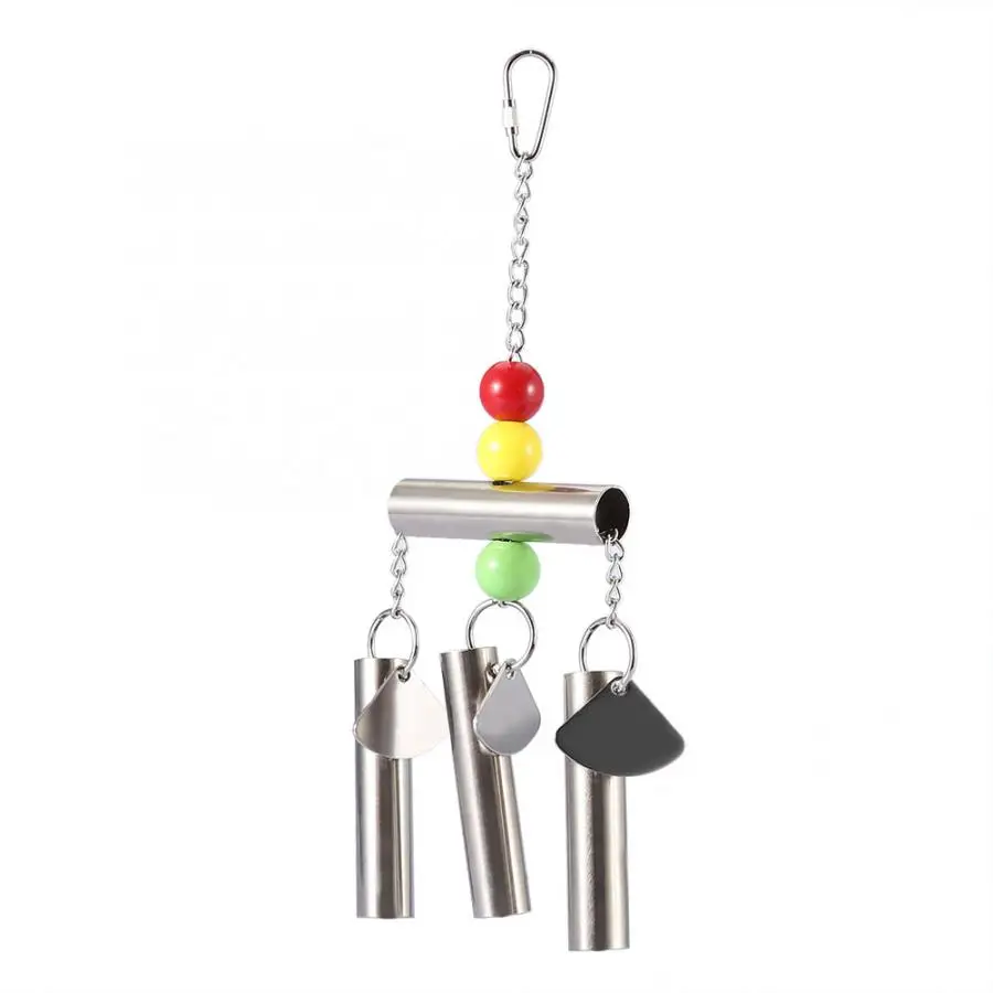 Parrot Toys Rattle Stainless Steel Bell for Birds Middle-large Size Standing Toy Bird Cage Home Decoration Tools | Дом и сад