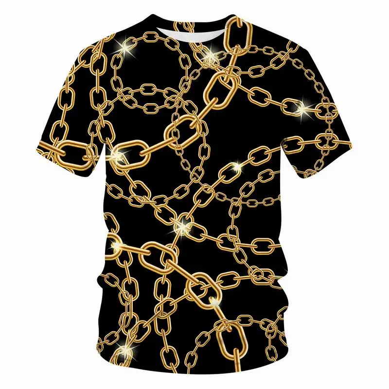 fashion hot harajuku chain series t shirt 3d print mens t shirts 3d printed loose brand streetwear funny t shirts men clothes free global shipping