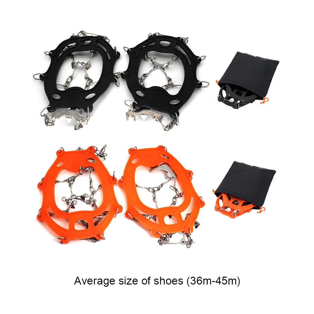 

1 Pair 13 Teeth Stainless Steel Ice Gripper Spike Anti Slip Shoes Grips Cleats Hiking Climbing Snow Spikes Crampons Chain Claws