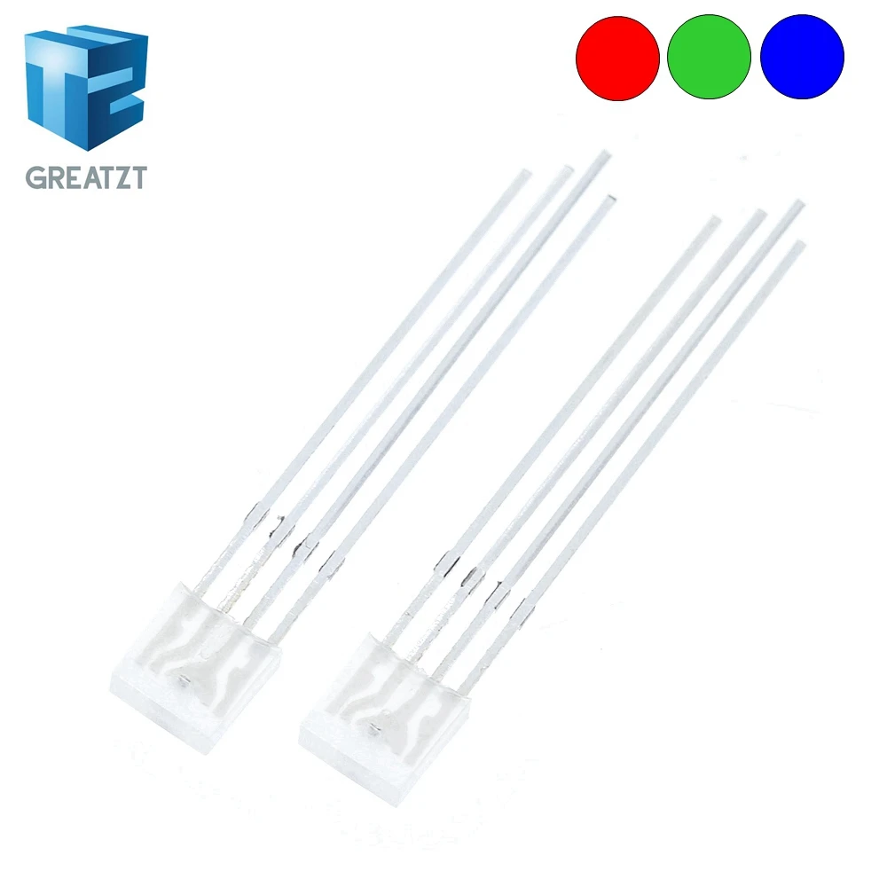 100 шт Прямоугольные светодиодный s 255 диод RGB рассеянный катодом/анод площади 2*5*5