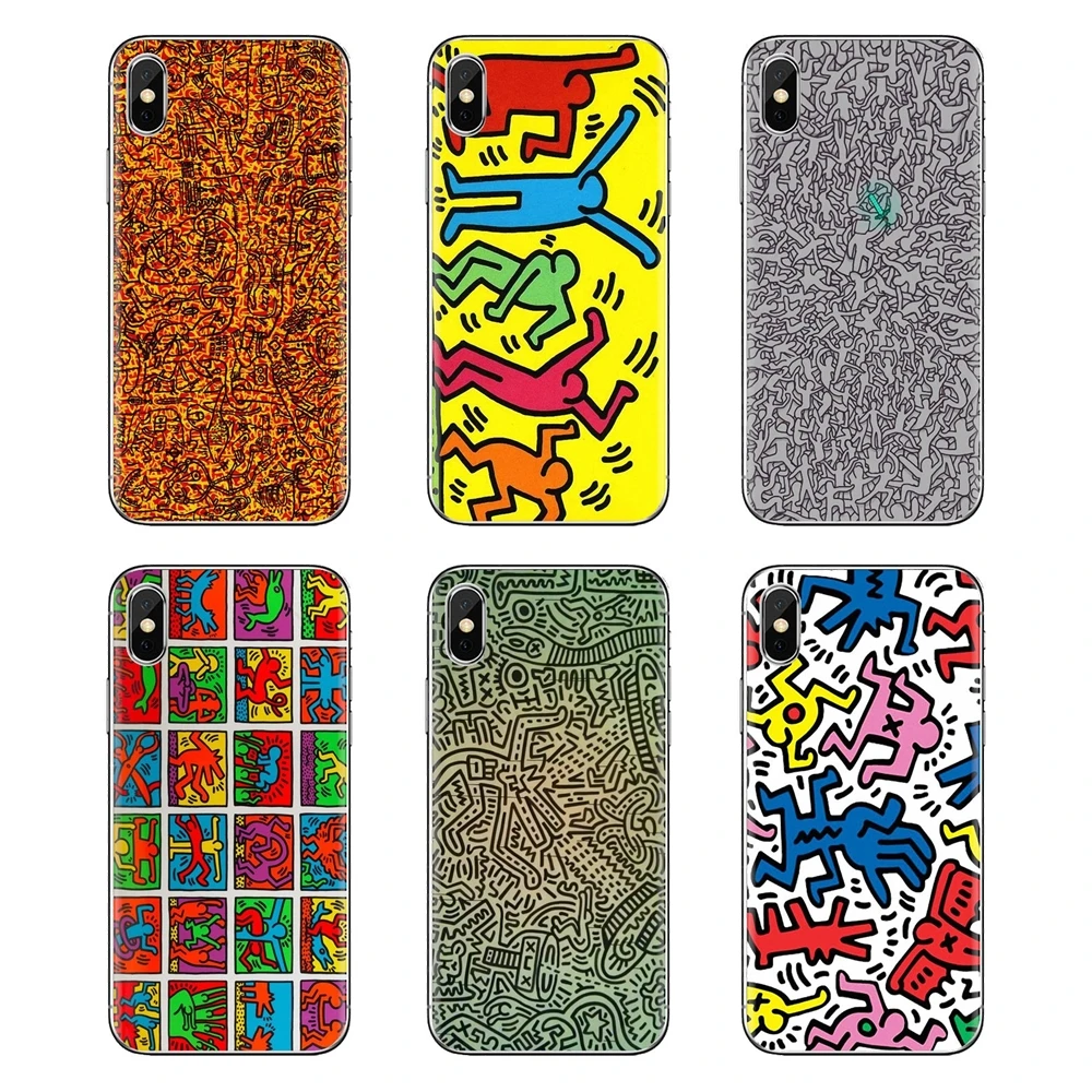 Keith Haring Works Colorful Print Silicone Bag Case For iPod Touch Apple iPhone 11 Pro 4 4S 5 5S SE 5C 6 6S 7 8 X XR XS Plus Max |