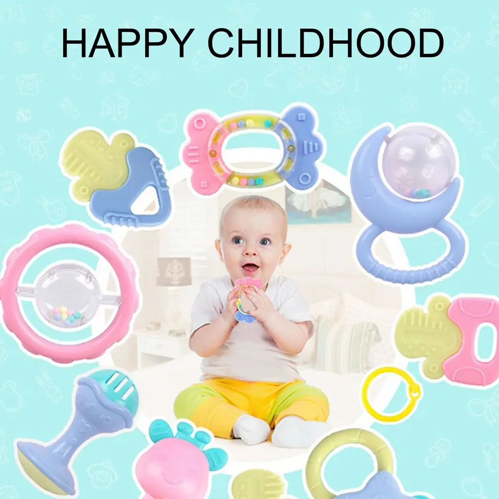 

Baby Rattle Toys 0-12 Months Jingle Shaking Bell Infant Toys For Newborns Baby Rattles Teether Grip Handbell Toddler Toys