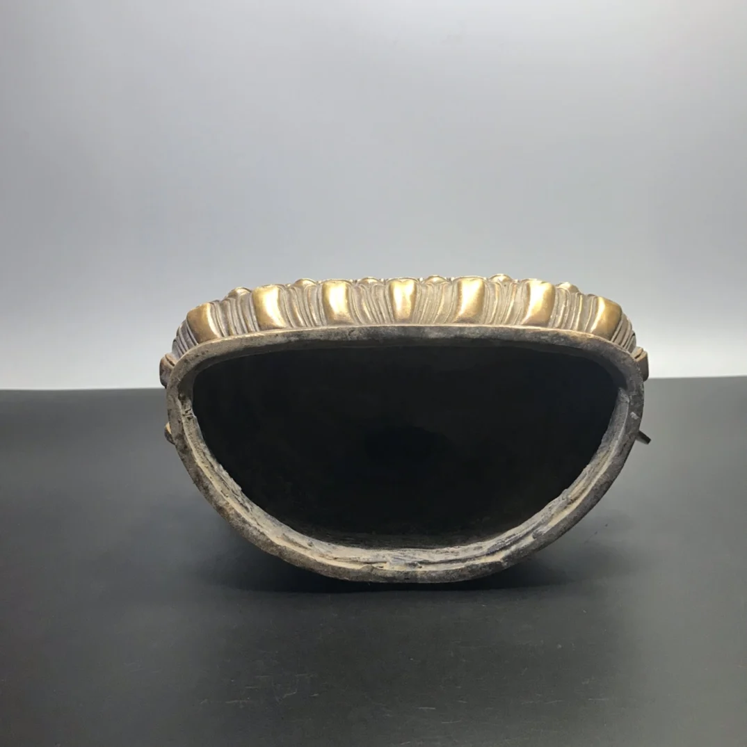 

LaoJunLu Pure Copper Inlaid Gemstone Seven Eyes Buddha Imitation antique bronze masterpiece collection of solitary Chinese