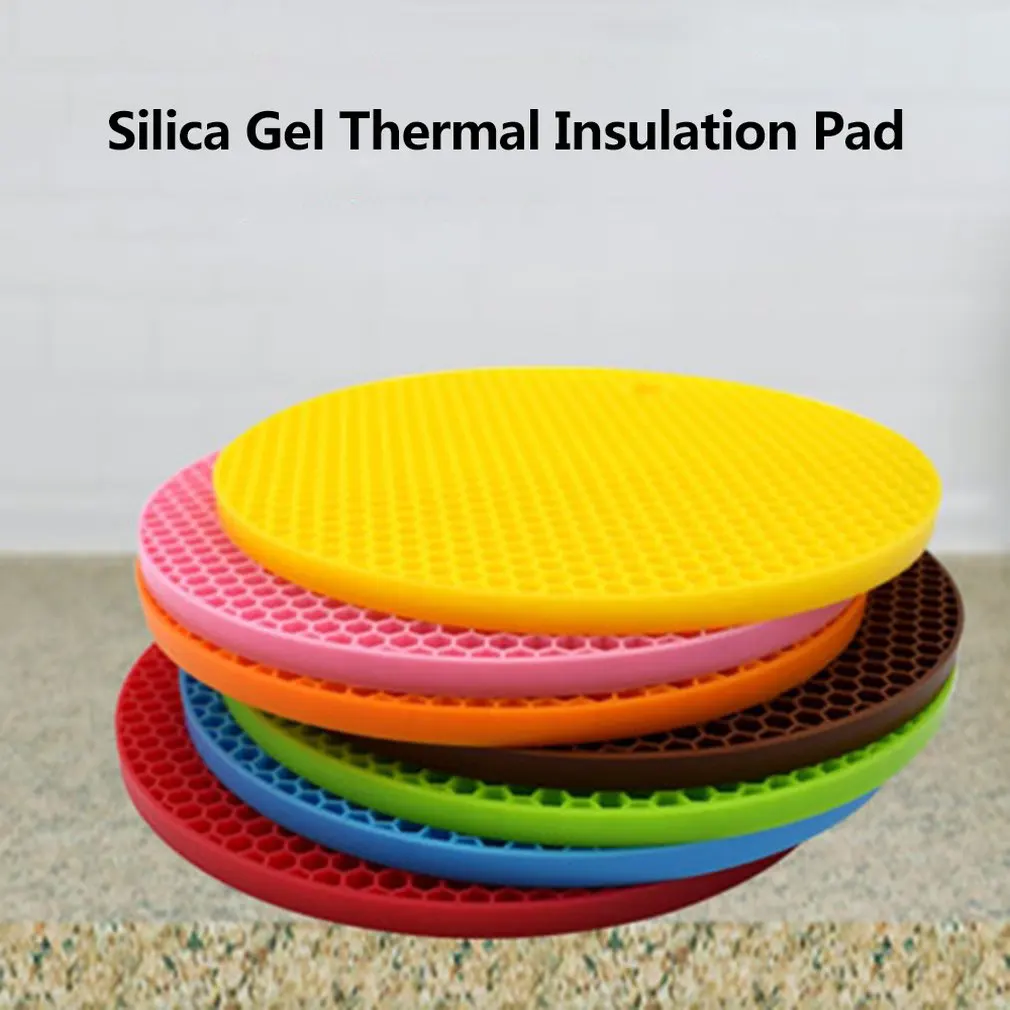

Round Insulation Silicone Mat Non-Slip Heat-Resistant Anti-Scalding Honeycomb Microwave oven mat Pot Holder Thicken Coasters