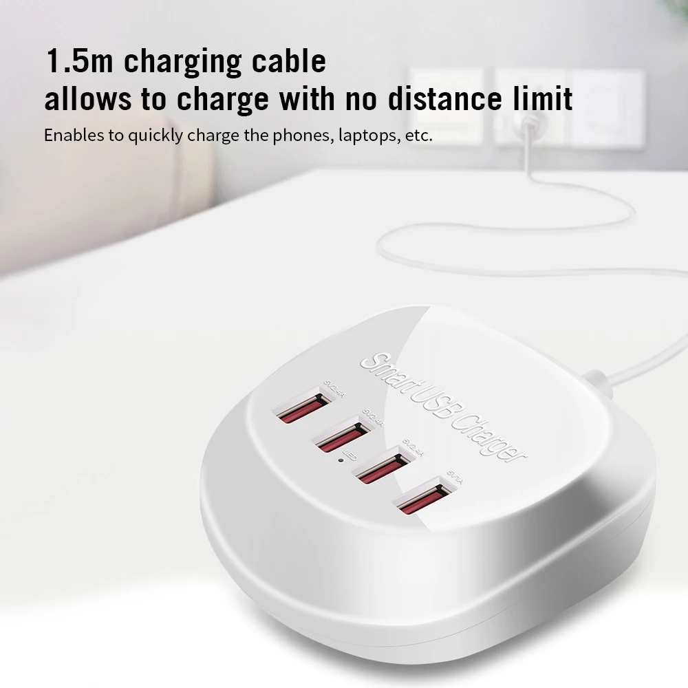 

Быстрое зарядное устройство с 4 USB-портами и функцией быстрой зарядки