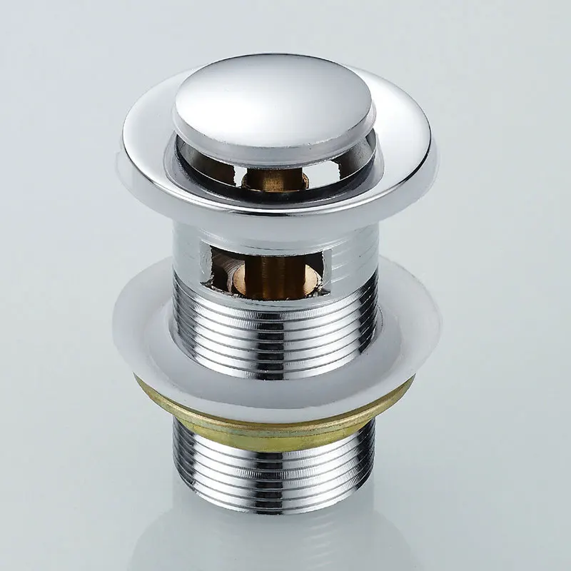 

Bathroom Round Zinc Alloy Basin Sink Push Button Pop Up Slotted Waste Plug Drain Stopper Sink Tap
