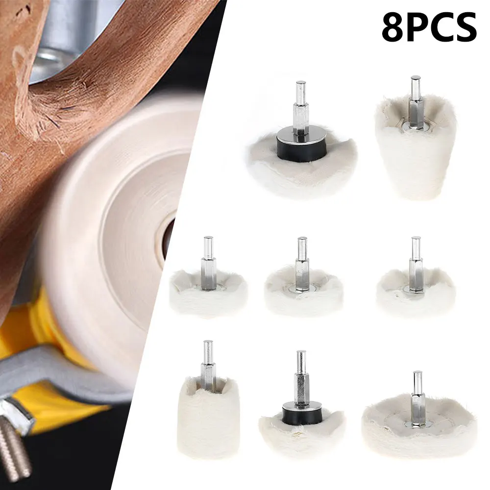 

8pcs Polishing Buffing Round Wheel Auto Polisher Cleaning Tool White Cotton Cloth Polishing Wheel Disc Car Care Buffing Pads