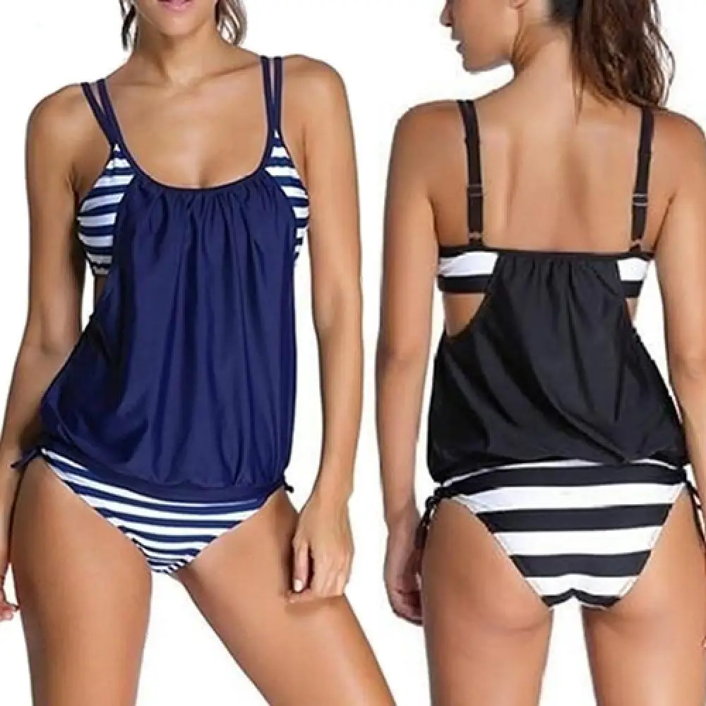 

35% Discounts Hot! Women's Summer Fashion Sexy Striped Two-Piece Bathing Suit Tankini Swimwear
