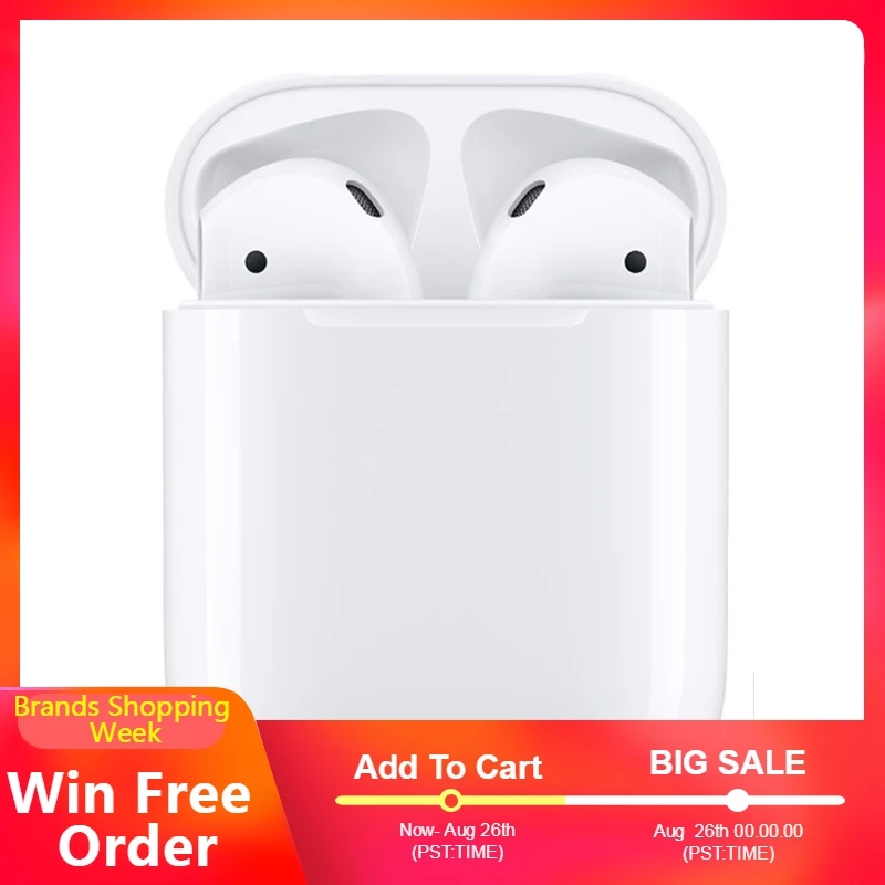 Оригинальные Apple AirPods 1st беспроводные наушники Bluetooth для iPhone Xs Max XR 7 8 Plus iPad MacBook