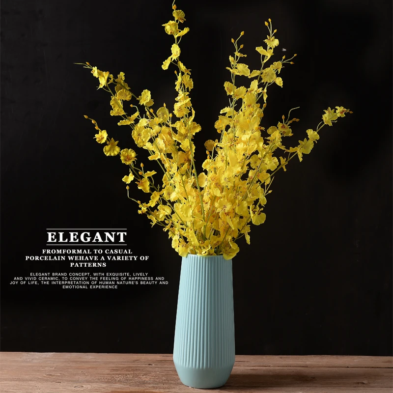 Ваза белая синяя керамическая ваза простые современные сушеные цветы вазы