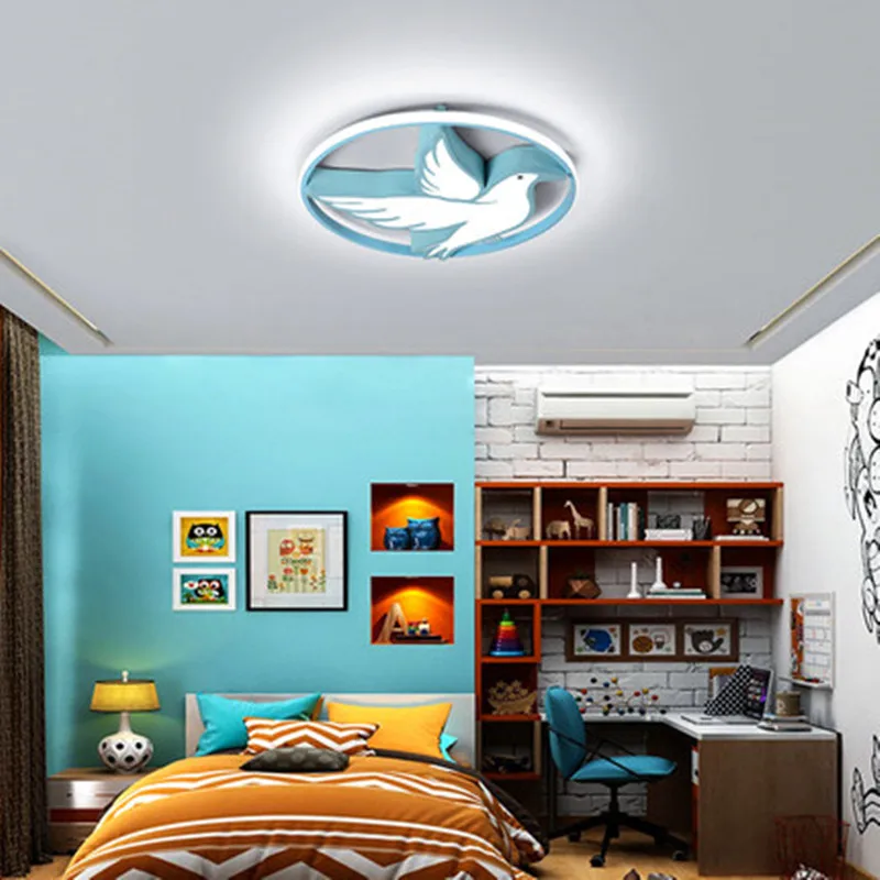 

Children's lamp room lamp simple modern Nordic peace dove creative personality warm romantic bedroom led ceiling lamp
