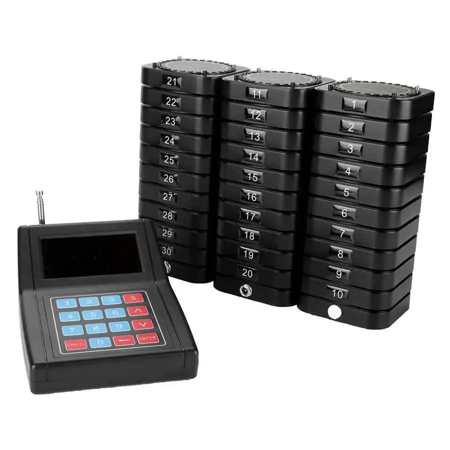 Wireless Calling Pagers System 30 Receivers 1 Transmitter Restaurant Table Queuing Guest Paging For Church shop | Компьютеры и офис