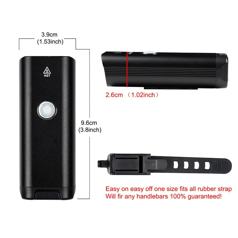 

LED Bicycle Light USB Rechargeable Bike Front Light 3-5 modes Bike Headlamp Safety Flashlight With Warning Light