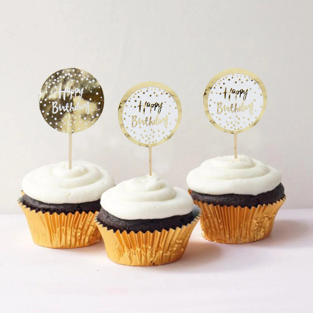 Круглый торт Топпер для торта С Днем Рождения буквенный принт капкейка-фруктовый