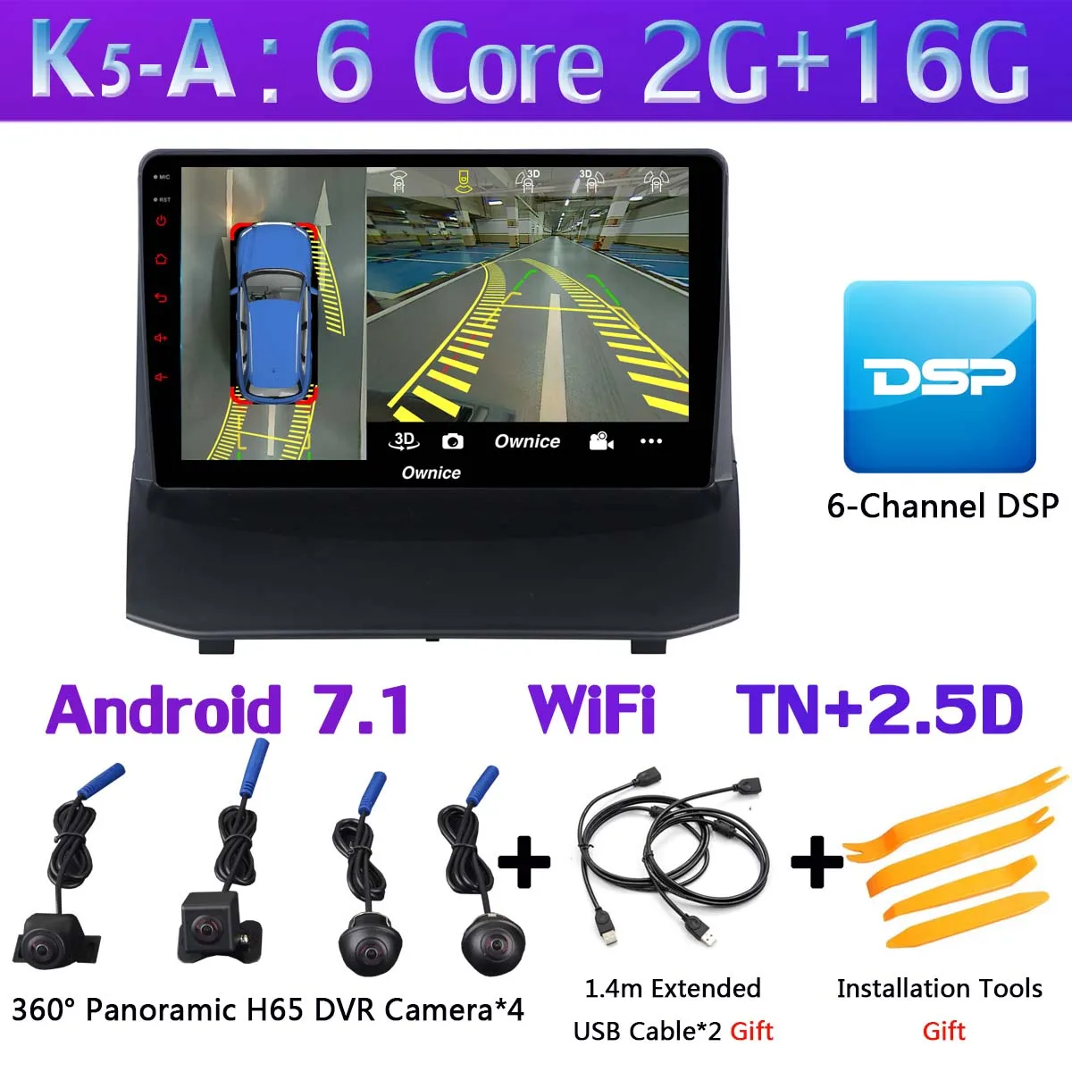 K5-A 360°4×DVR камера 4G LTE WiFi 8 ядерный Android 9,0 4G+ 64G SPDIF DSP CarPlay Автомобильный плеер для Ford Fiesta 2009- gps радио - Цвет: K5-A