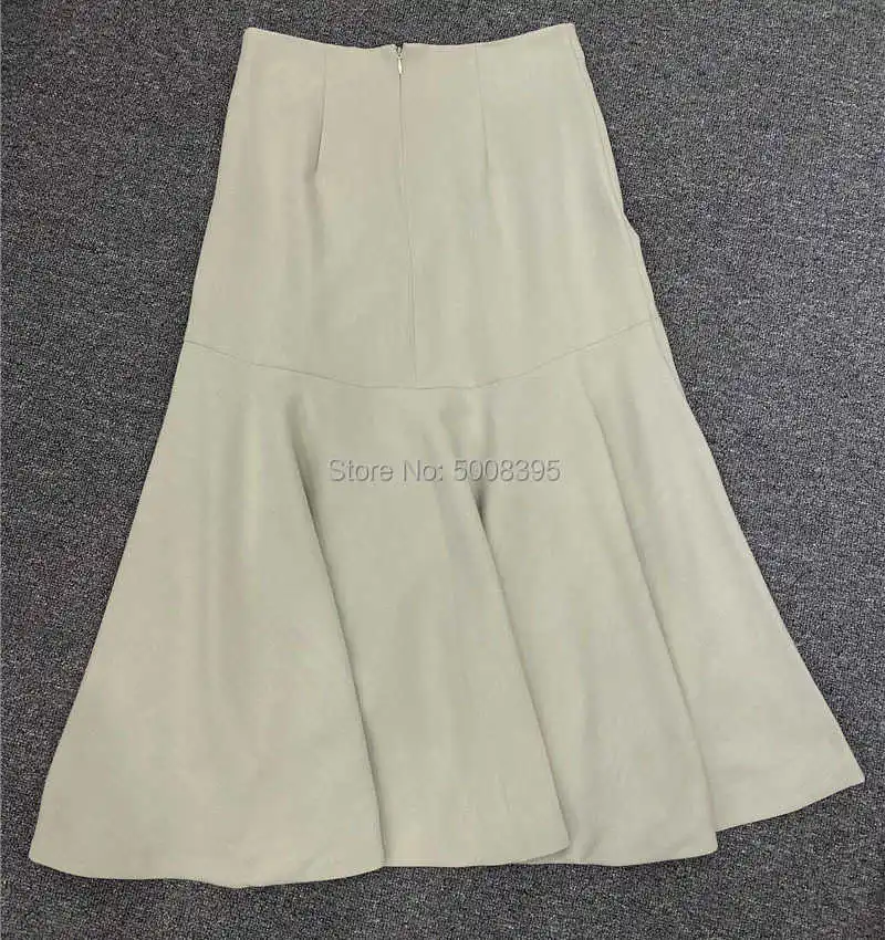 

Woman Mazille skirt desert Black High Waist Draped midi skirt curved hem With Ruffles Fashion Asymmetric Skirts