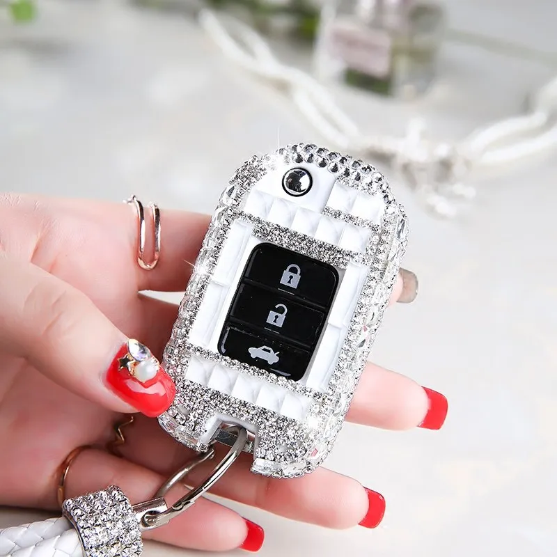 Роскошный чехол LUNASBORE для автомобильного ключа со стразами/Аксессуары ключей Honda