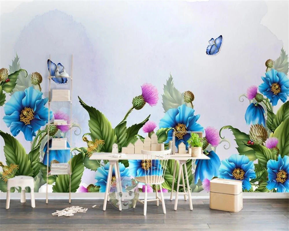 

beibehang Custom photo wallpaper retro nostalgic hand-painted rose living room bedroom TV background wall mural wallpaper wall