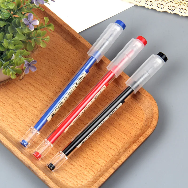 11Pcs/Lot 0.35mm Ultra Fine Finance Gel Pen Black/Blue/Red ink Refills Rods Gelpen For School Office Exam Supplies Stationery images - 6