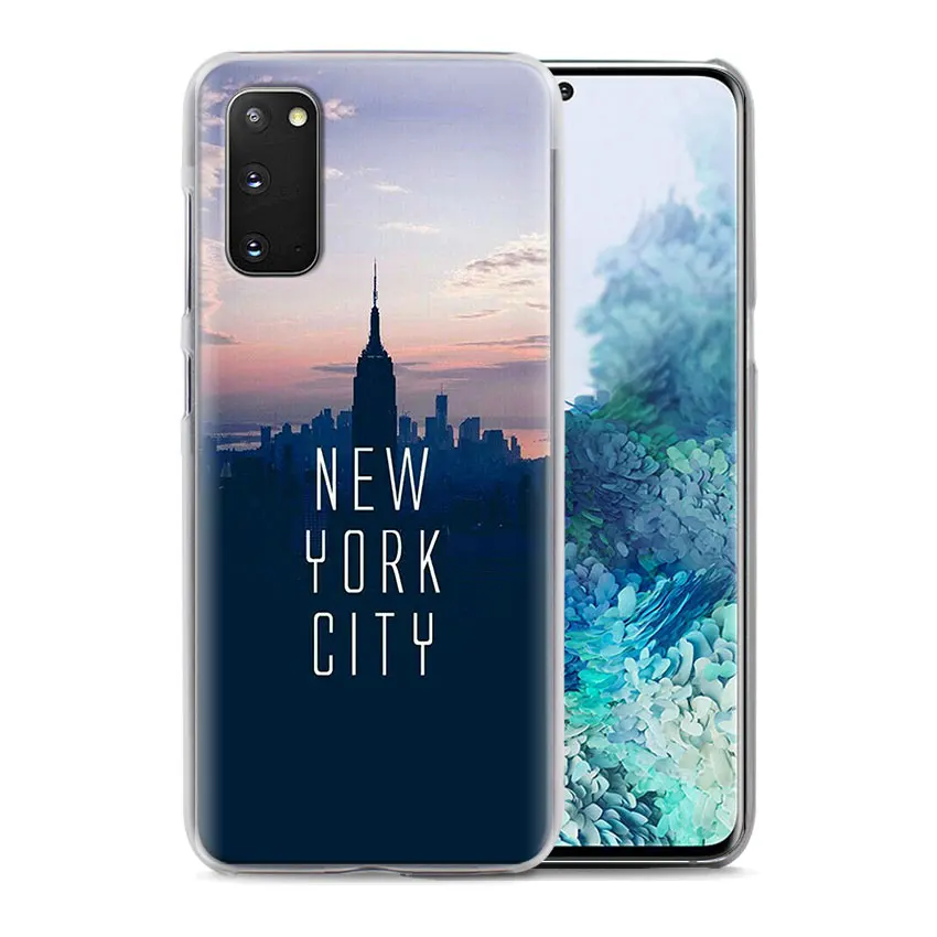 Чехол Coque для Samsung Galaxy S10 S20 Ultra S8 S9 Plus S10e Lite S7 Note 8 9 10 жесткий чехол с нью йорком