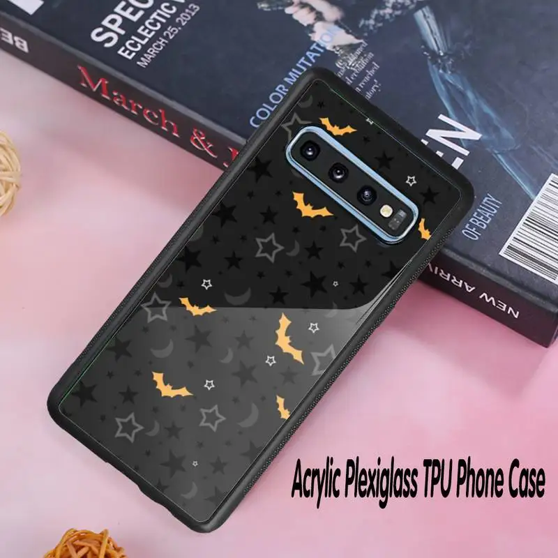 

Cartoon bat Phone Case Acrylic Plexiglass TPU phone case For Samsung Galaxy S8 S9 S10 s10e S20 PLUS ULTRA S6edge