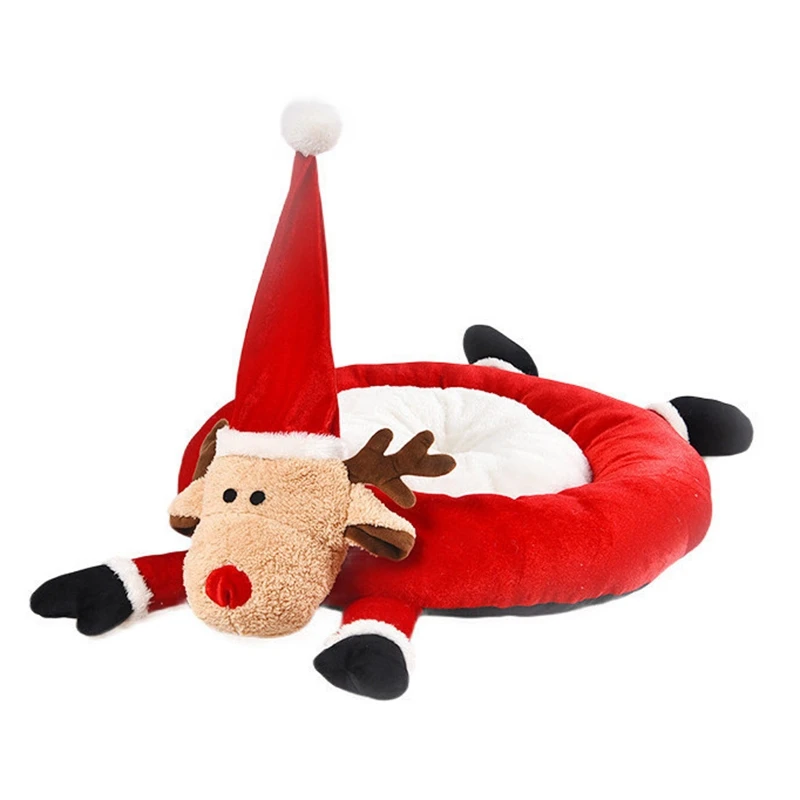 

Рождественская кровать для кошек и собак, рождественский дом для сна, домашняя теплая кровать для сна, новогодний декор, теплая Лежанка для ...