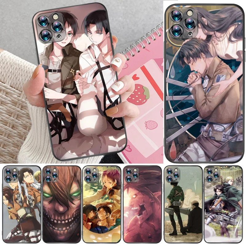 

Attack On Titan Armin Arlert Levi Eren Jager Mikasa Ackerman Phone Case For iPhone 11 Pro Max Funda Back Cover Carcasa Coque