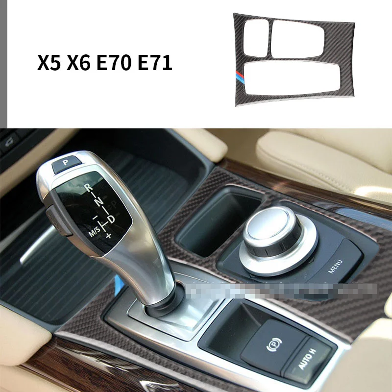 

Carbon Fiber Gear Shift Box Panel Cover Trim Accessories for BMW E70 E71 X5 X6 Interior Door Armrest Strips Air Vent Sticker