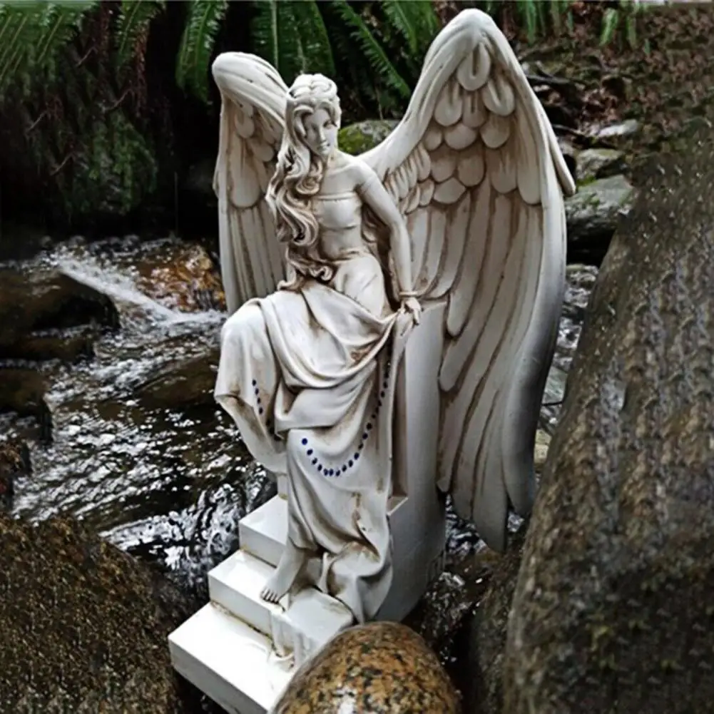 

New Style Creative Garden Angel Ornament Realistic Decorative Resin Weather-resistant Art Sculpture for Garden Yard Decor