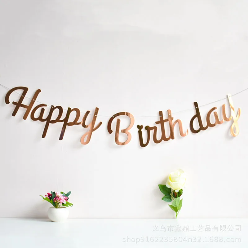 Украшения для дня рождения баннер из розового золота взрослых 30/40/50/60 дней