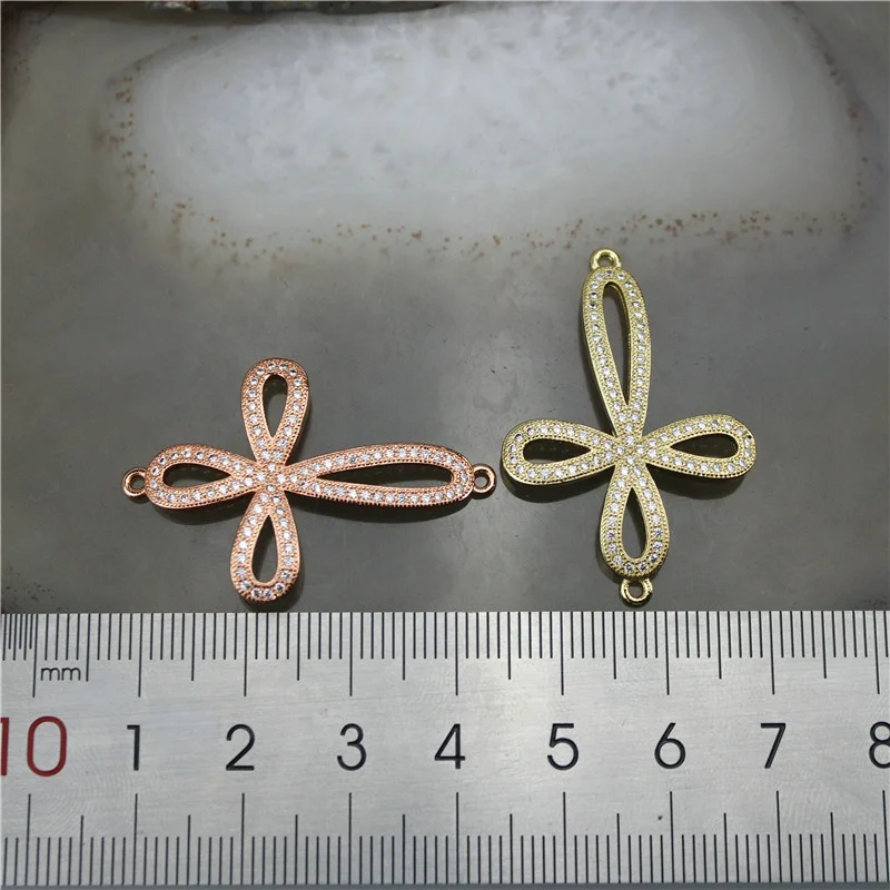 31*23mm 20pcs/lot Cubic zirconia micro pave charm connector fashion cz necklace/bracelet jewelry component |