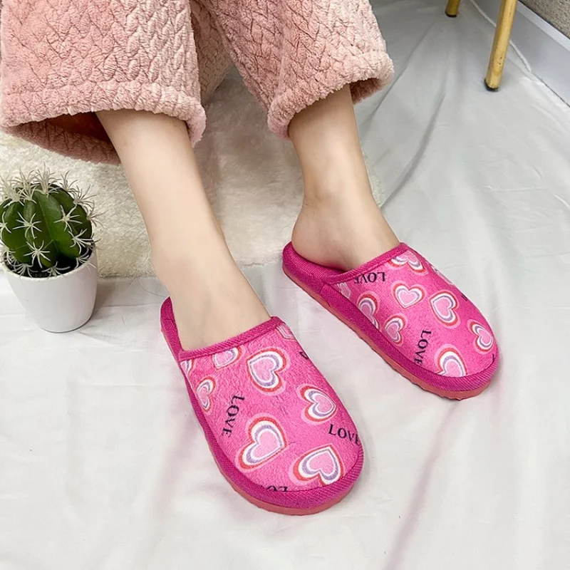 2021 New Women's Baotou Women's Shoes One-word Slippers Large Size Suede Flat Bottom Slippers for Home  Women's Shoes